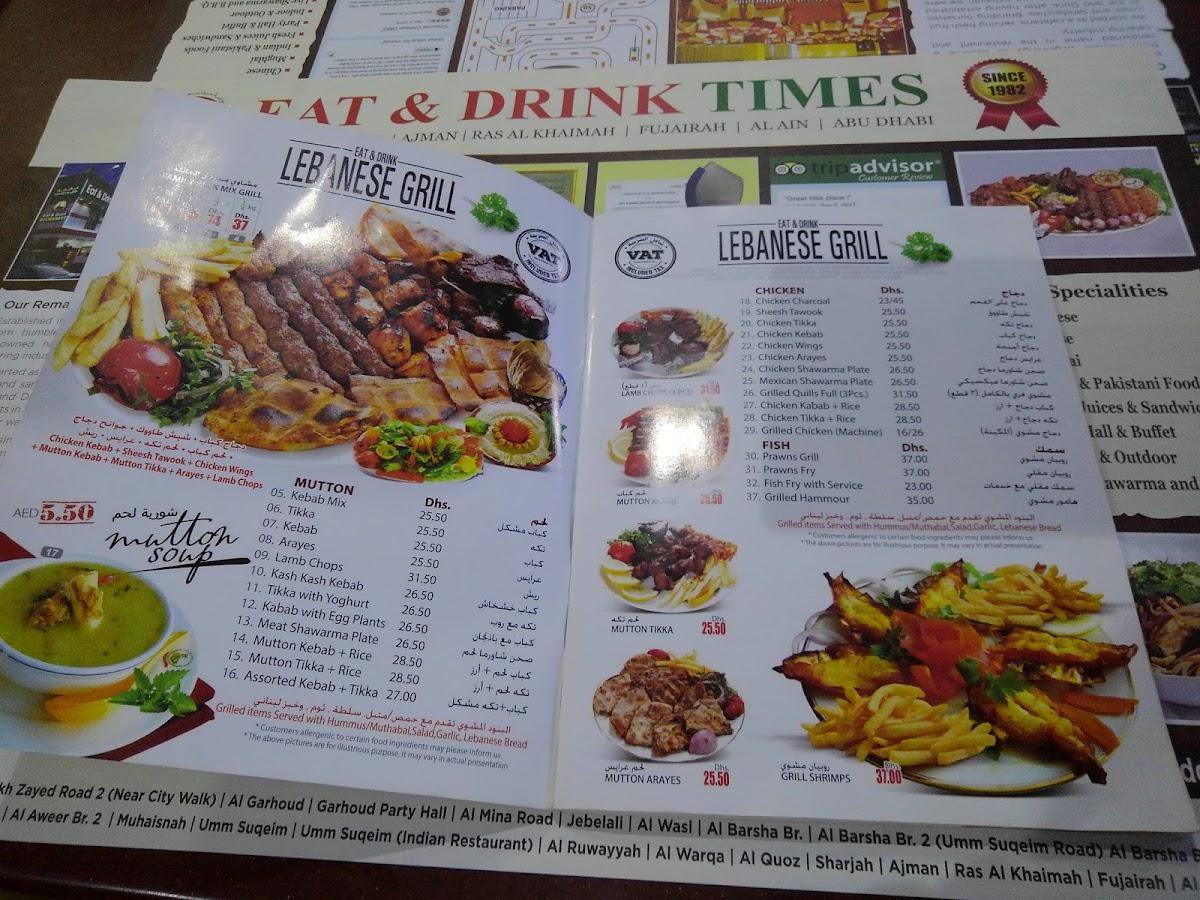 Carta de Eat & Drink Restaurant Al Wasl, Emiratos Árabes Unidos