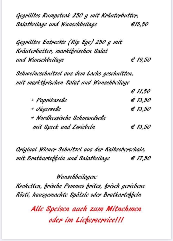 Speisekarte Von Feinwerk Restaurant Ug Hofgeismar