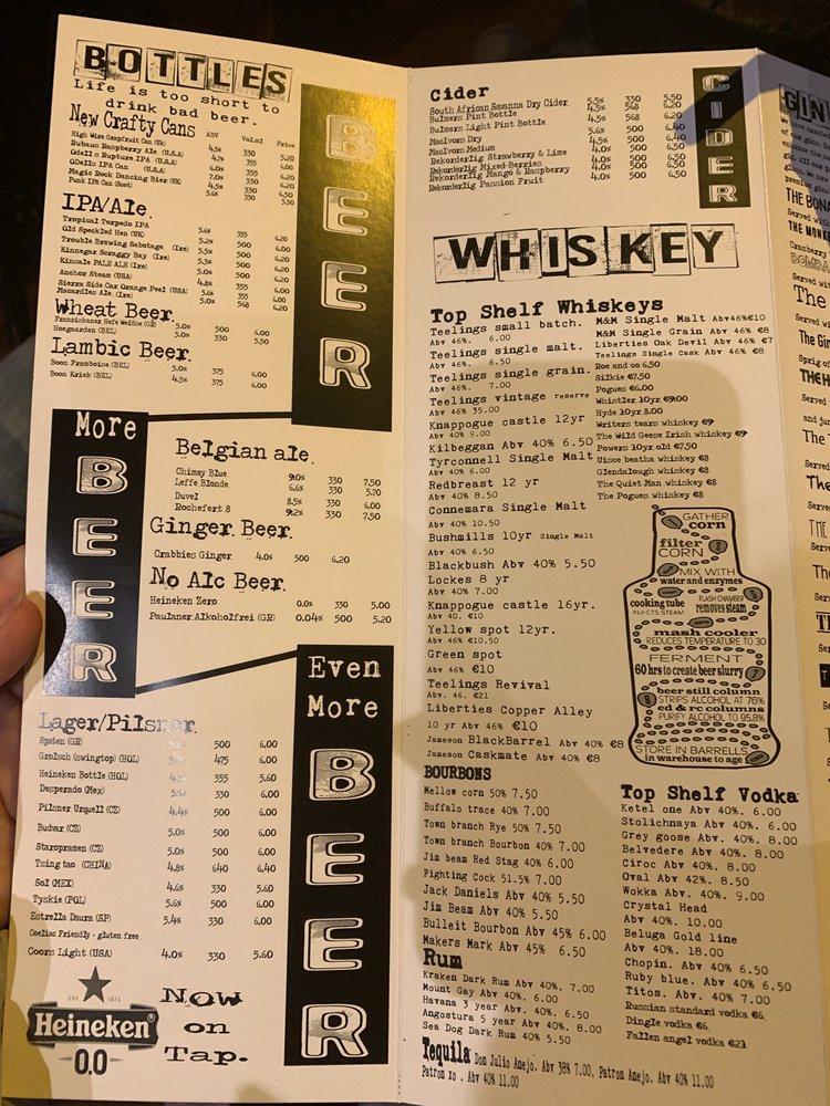 Menu at The Black WolfBeer & Food Co pub & bar, Dublin