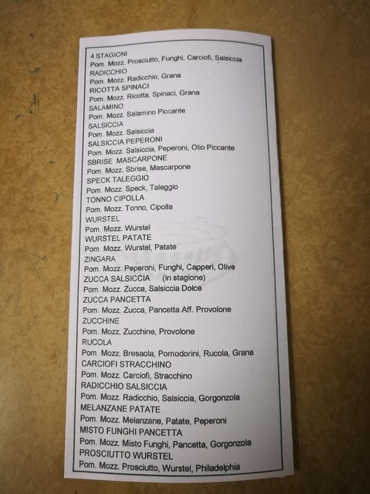 Menu di Pizzeria Al Taglio Del Corso Di Rossi Ivan 