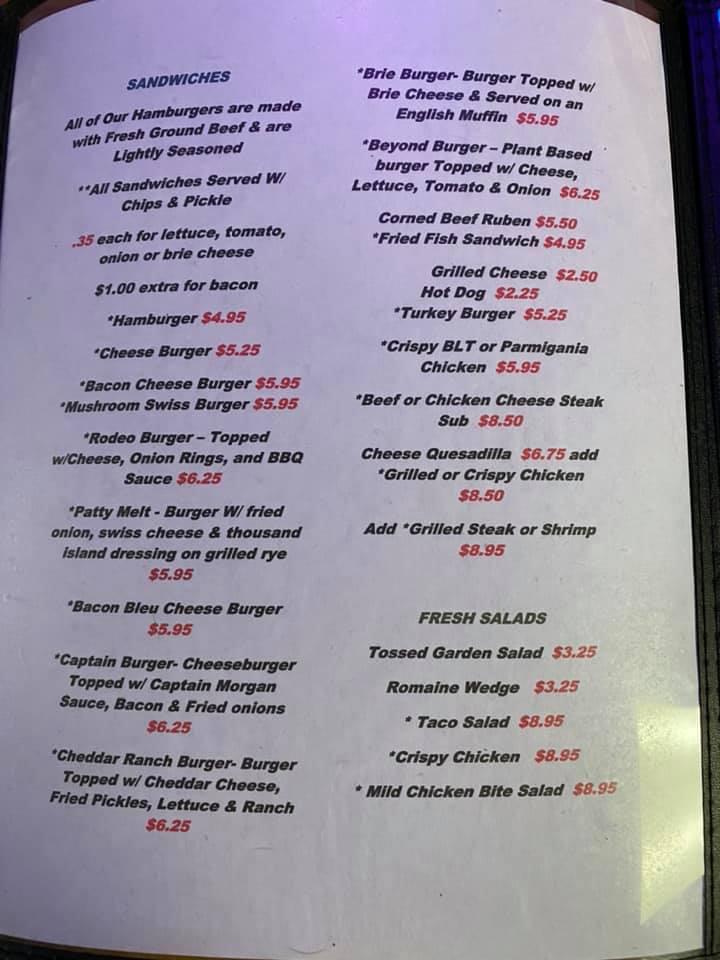 Menu at The Office Bar and Grill, Nicholson