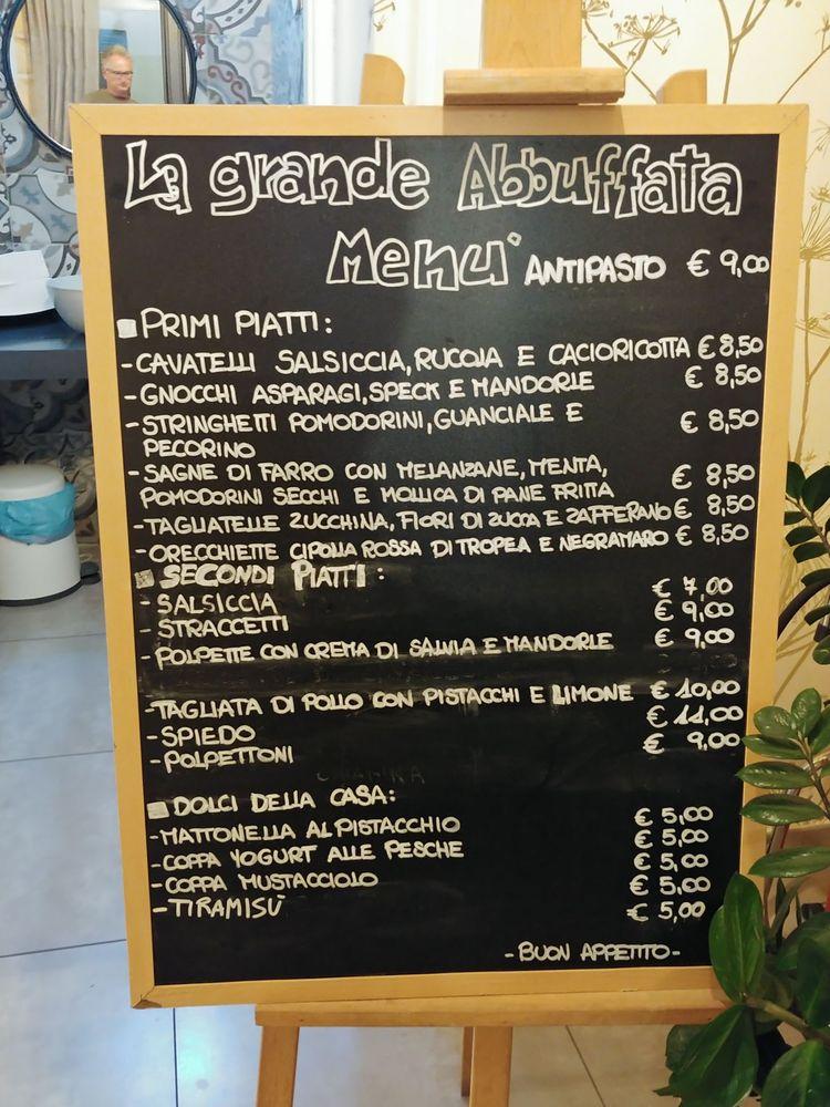 Menu Da La Grande Abbuffata Ristorante Acquarica Del Capo