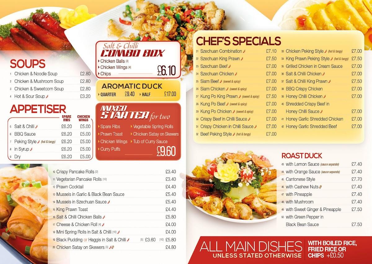 Menu at The Golden Star fast food, Johnstone