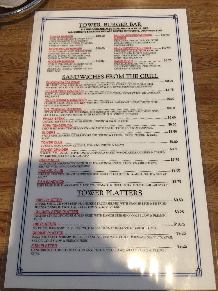 Tower Coffee Bar And Grill Menu