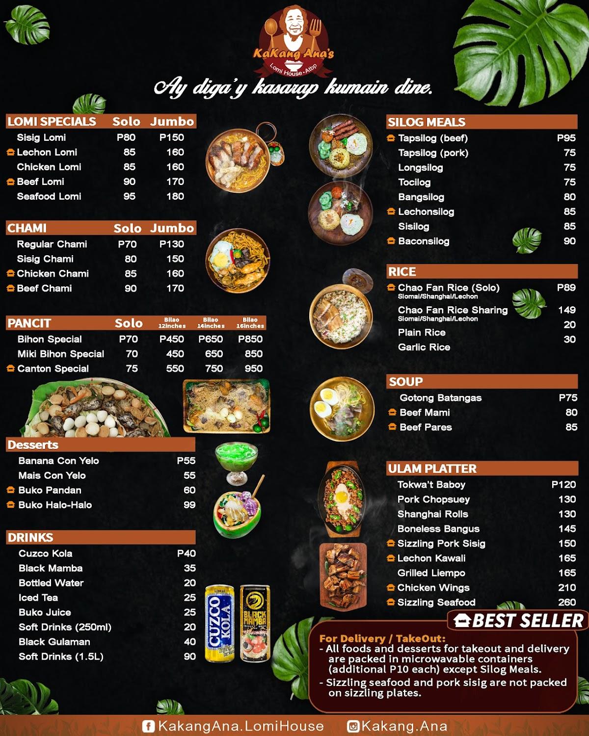 tumeas menu