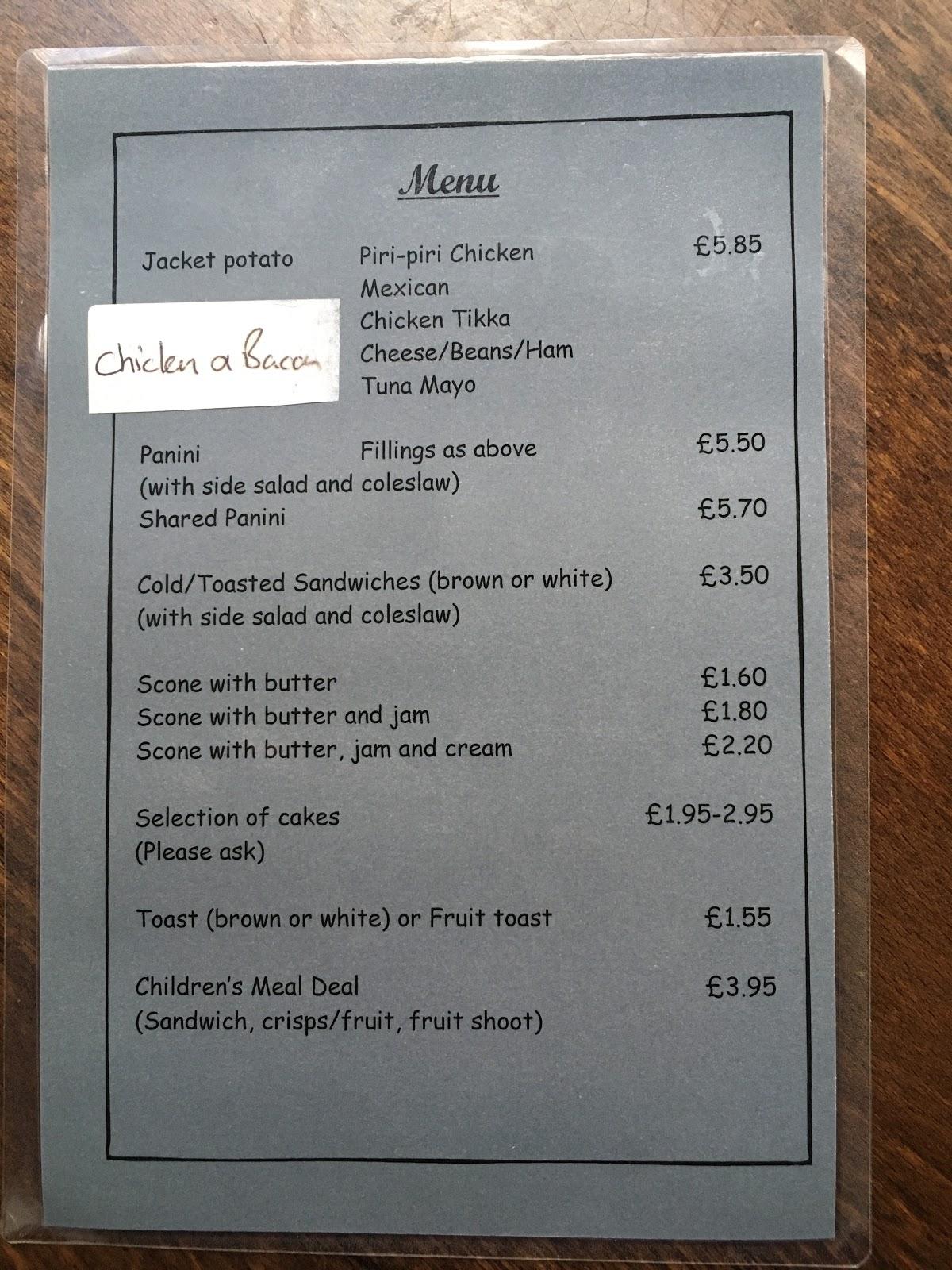 Menu At Overflowing Cup Cafe Bradford