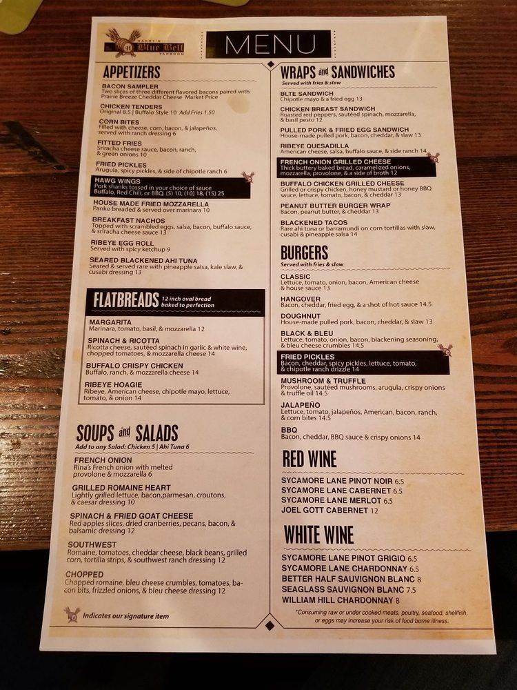 Menu at Harry's Blue Bell Taproom pub & bar, Blue Bell