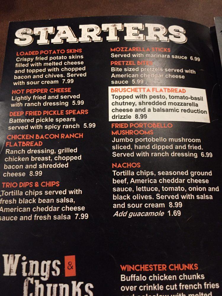 Menu at Winchesters Restaurant and Saloon, Delta