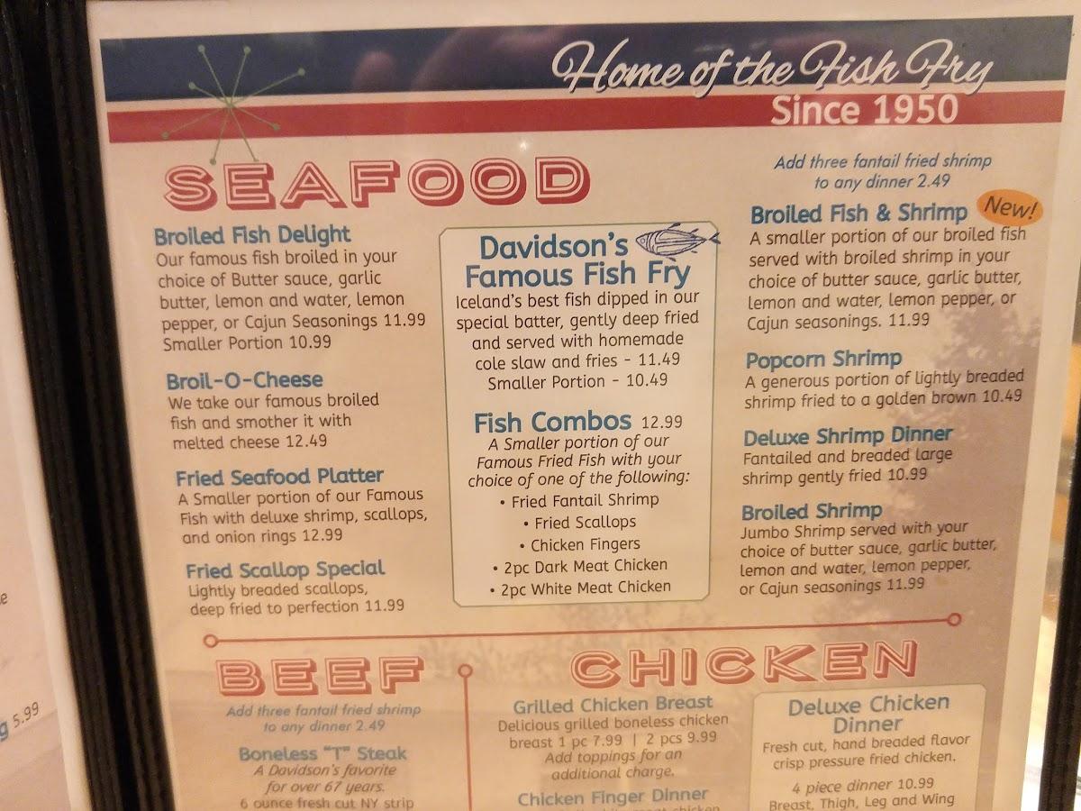 Menu at Davidson's Family Restaurant, Lakewood