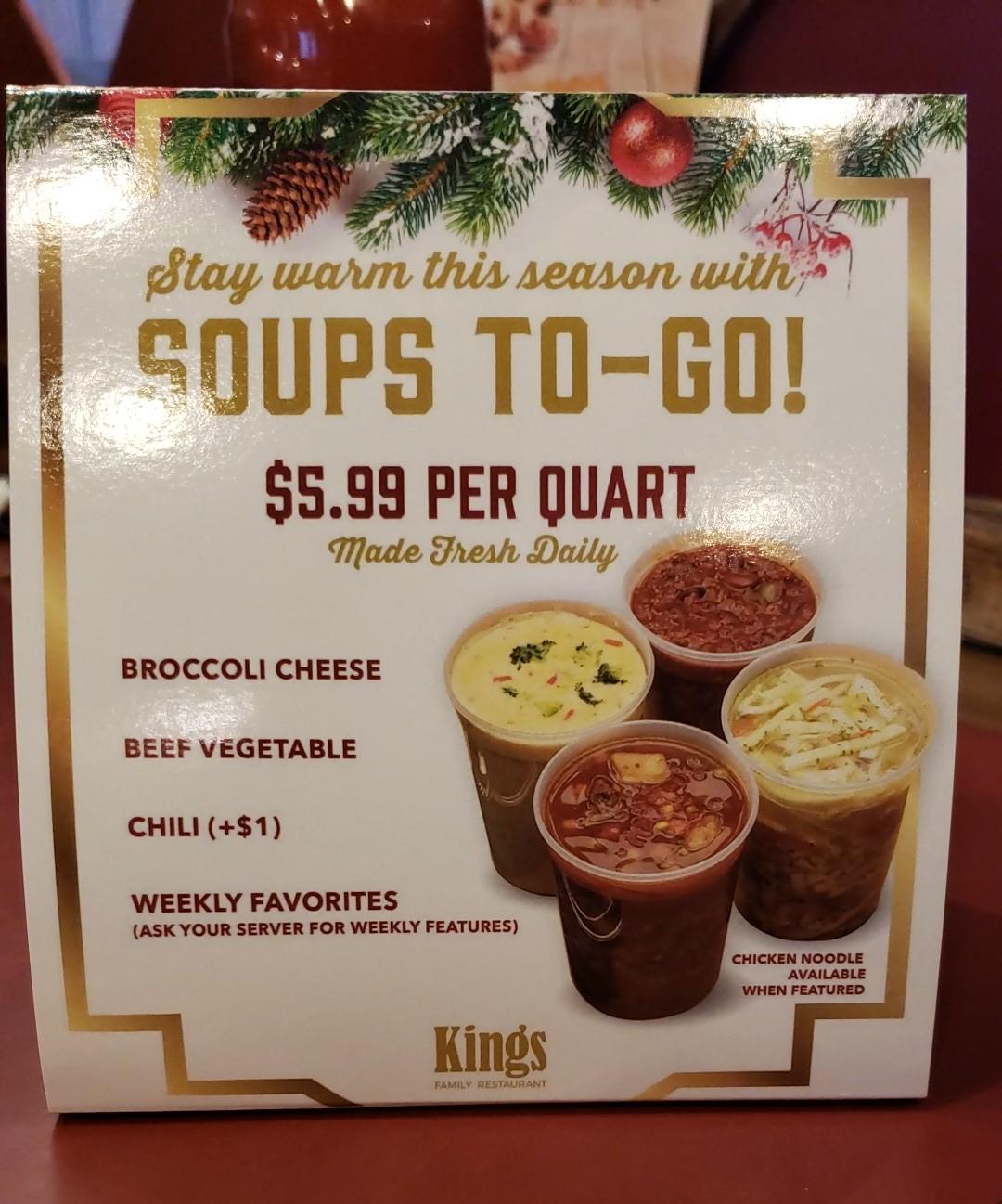 Menu at Kings Family Restaurant Kittanning, PA, Kittanning