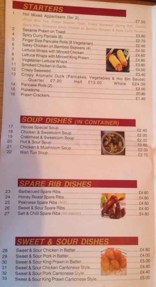 Menu at Rising Moon fast food, Porthcawl