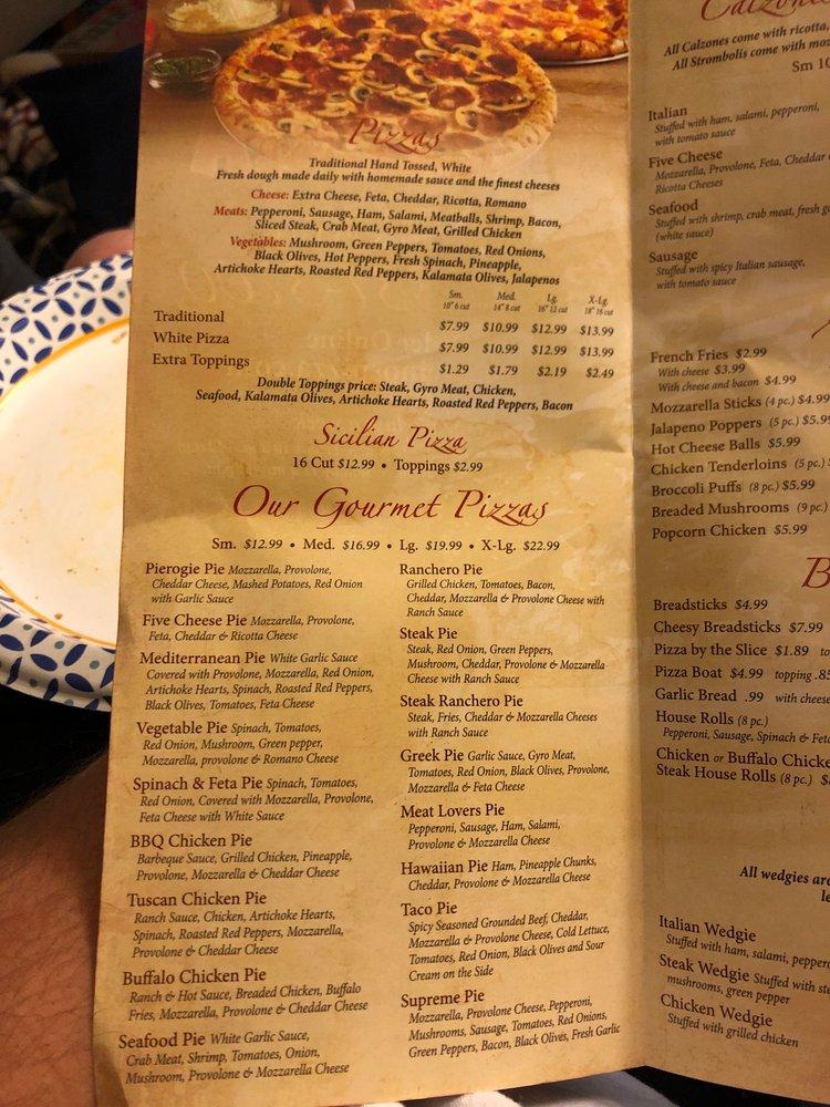 Menu at Gavino's Pizza pizzeria, McKees Rocks