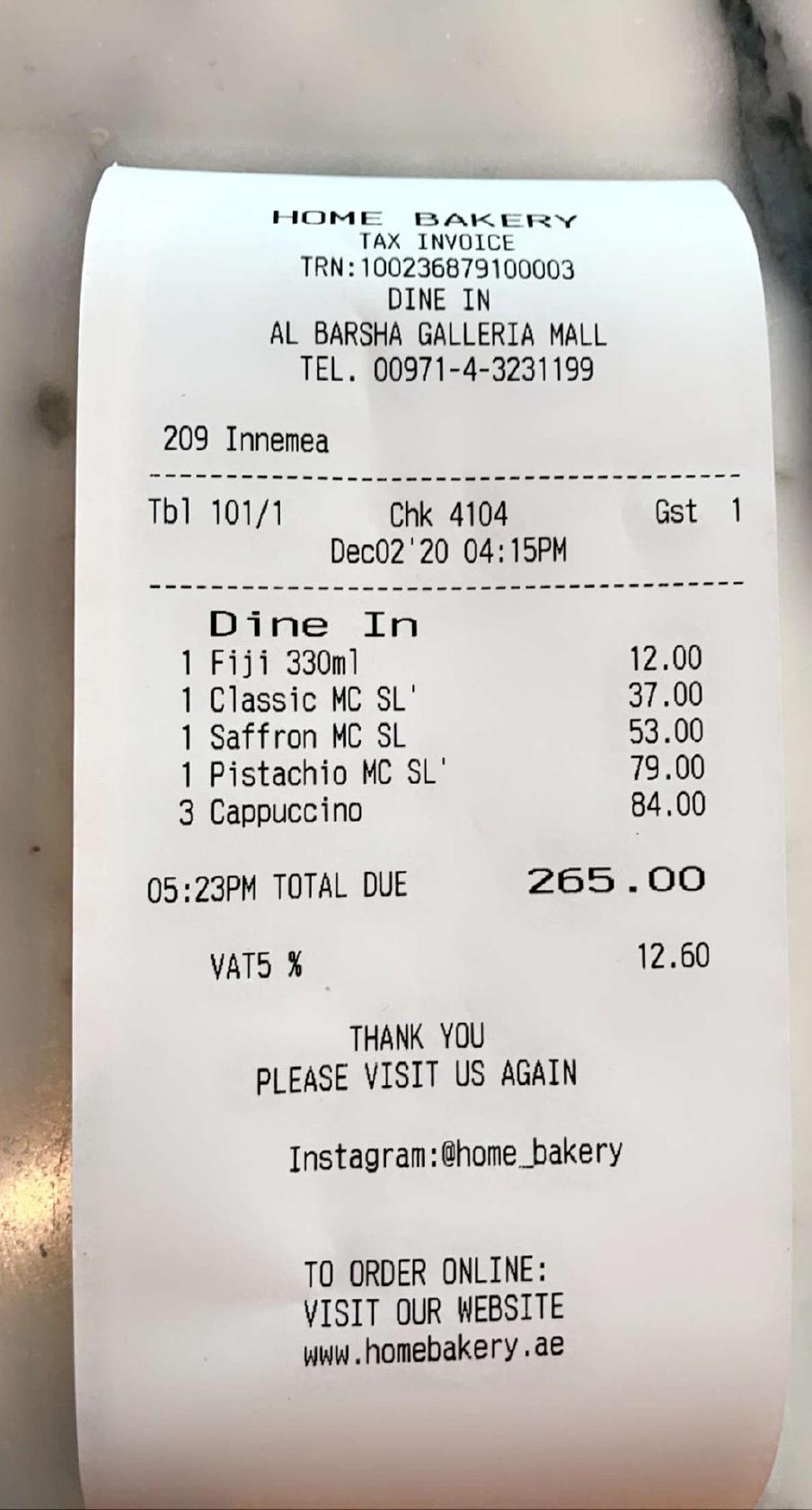 Menu at Home Bakery Kitchen, Dubai, Dubai Design District