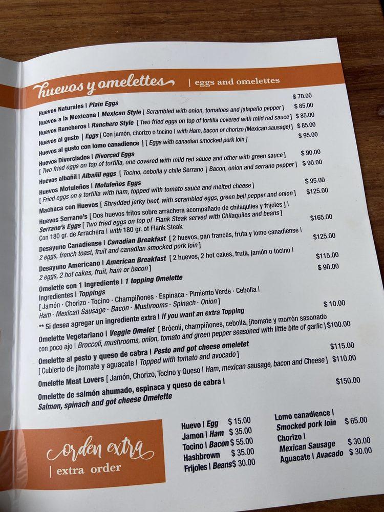 Menu at Serrano's Meat House steakhouse, Puerto Vallarta