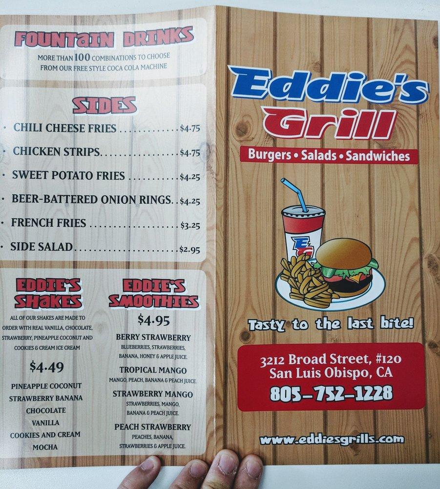 Menu at Eddie's Grill pub & bar, San Luis Obispo