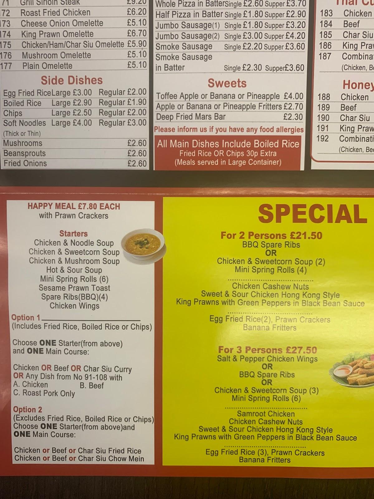 Menu at China Chef restaurant, Lochgelly