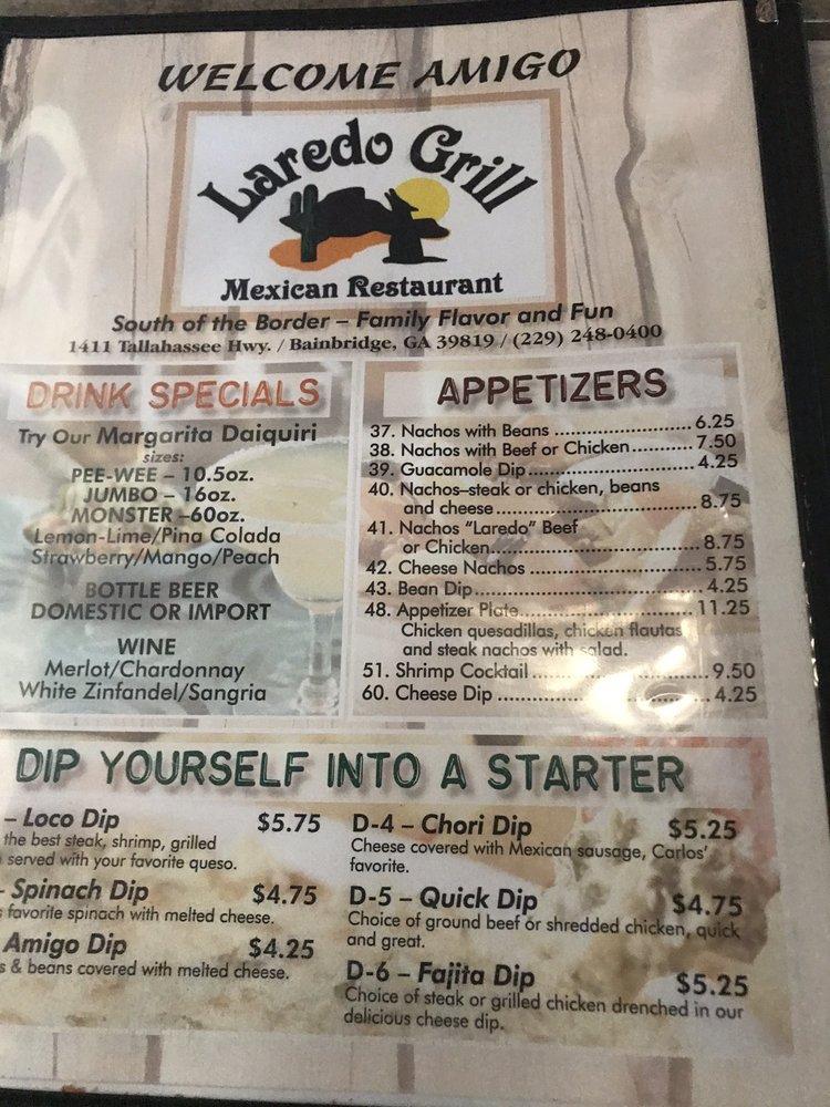 Menu at Laredo Grill fast food, Bainbridge