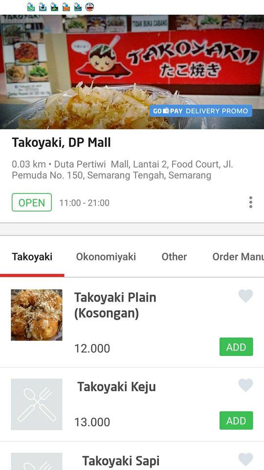 Menu at Takoyaki Japanese Snack (ex DP Mall) restaurant, Semarang