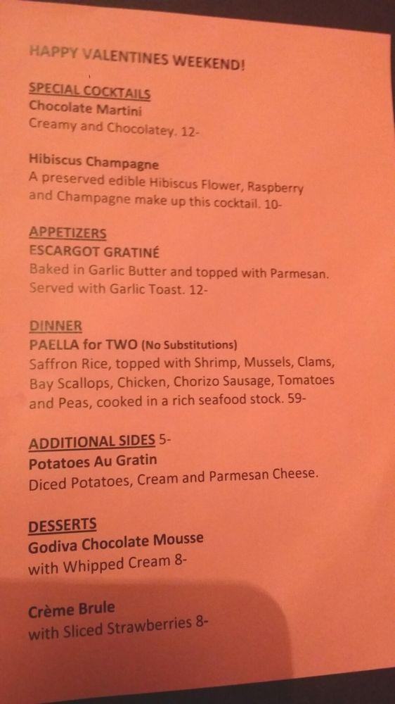 Menu At Lake Park Steakhouse Carolina Beach