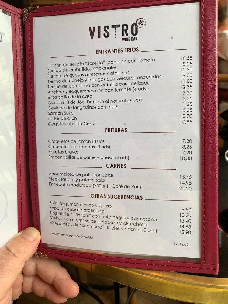 Menu at RoofTop Ohla Barcelona, Barcelona