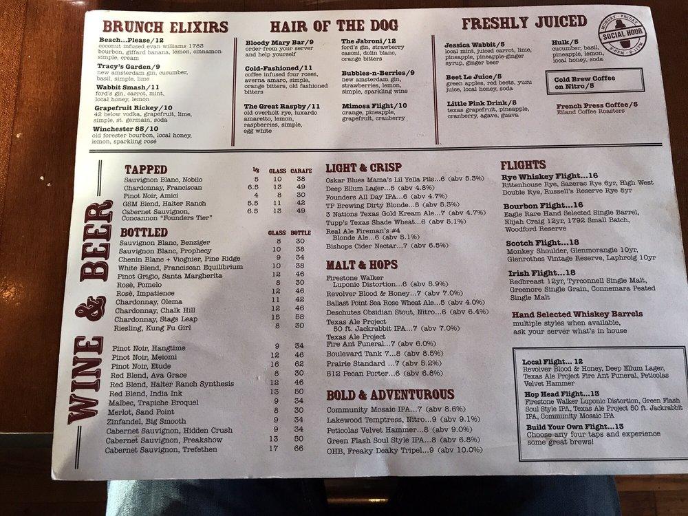 Menu at Whiskey Cake Kitchen & Bar, Plano