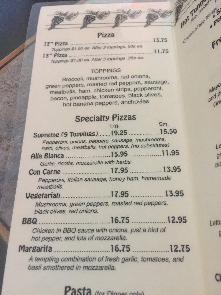 Menu at COSMO'S PIZZERIA, Kitty Hawk