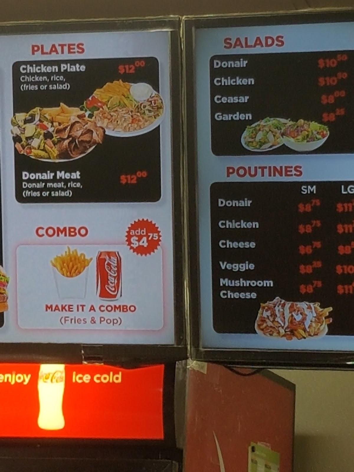 Menu at Marcos Famous University restaurant, Edmonton, 114 St NW