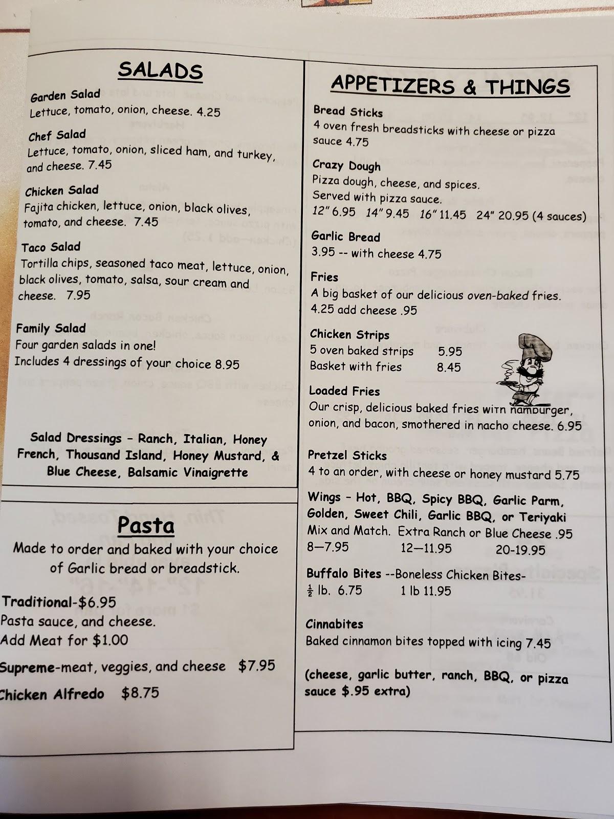 Menu at Rose Brothers Pizza restaurant, Hamilton
