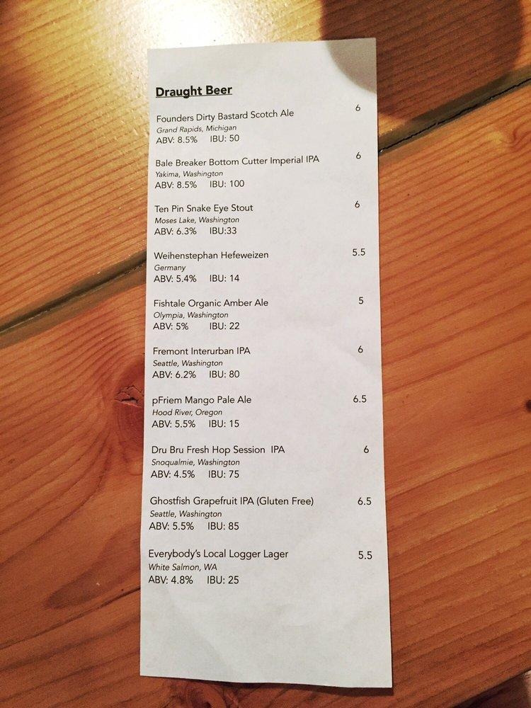 Menu at Yodelin Broth Company and Beer Garden restaurant, Leavenworth