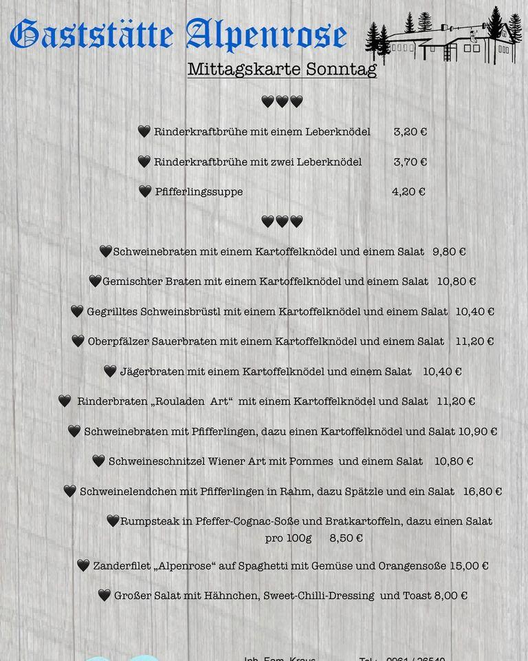 Ristorante Pinseria Alpenrose Weiden In Der Oberpfalz Menu