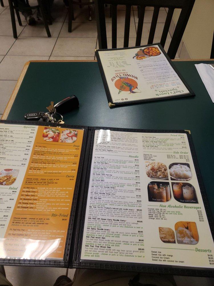 Carta de Hong Thai Restaurant, Salem