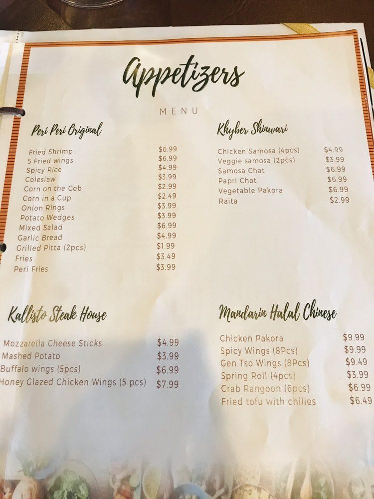 Menu at Spice Village restaurant, Herndon