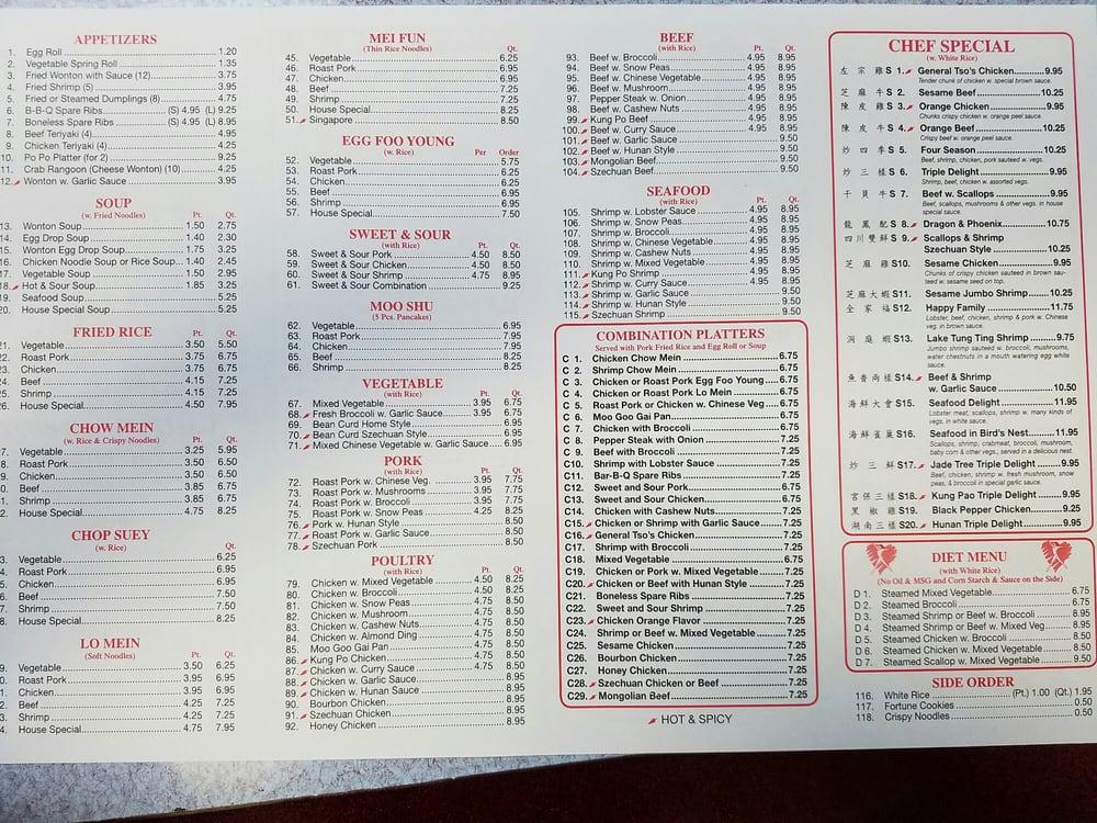 Menu at Green Jade restaurant, Depew