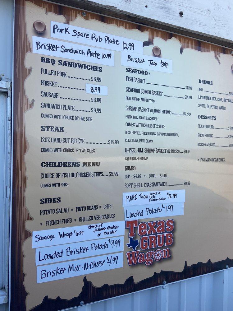 Menu at Texas Grub Wagon BBQ, USA
