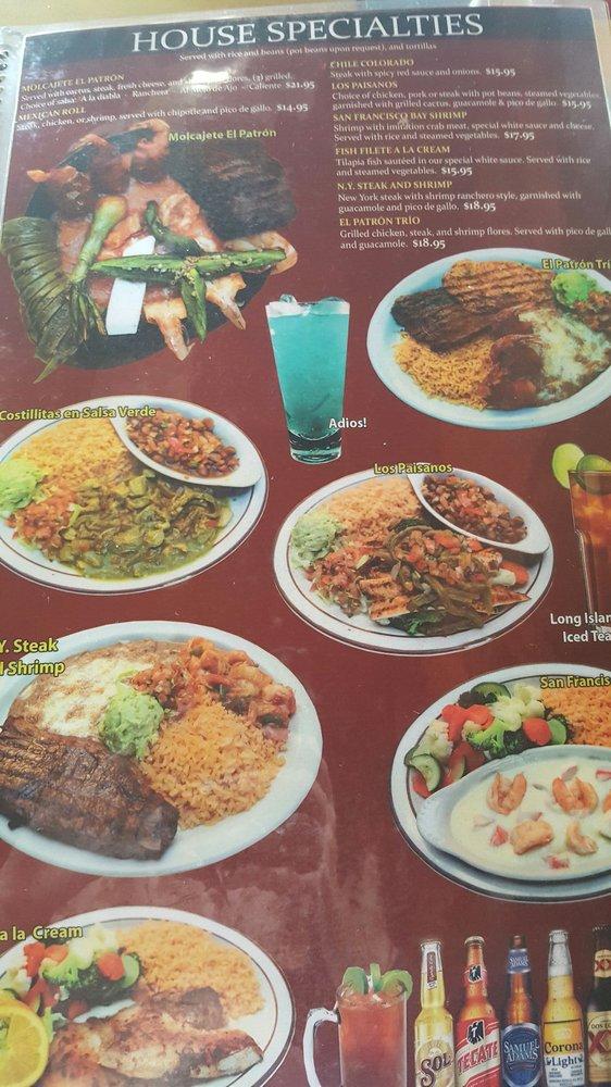Menu at El Patron pub & bar, Bakersfield, Auburn St