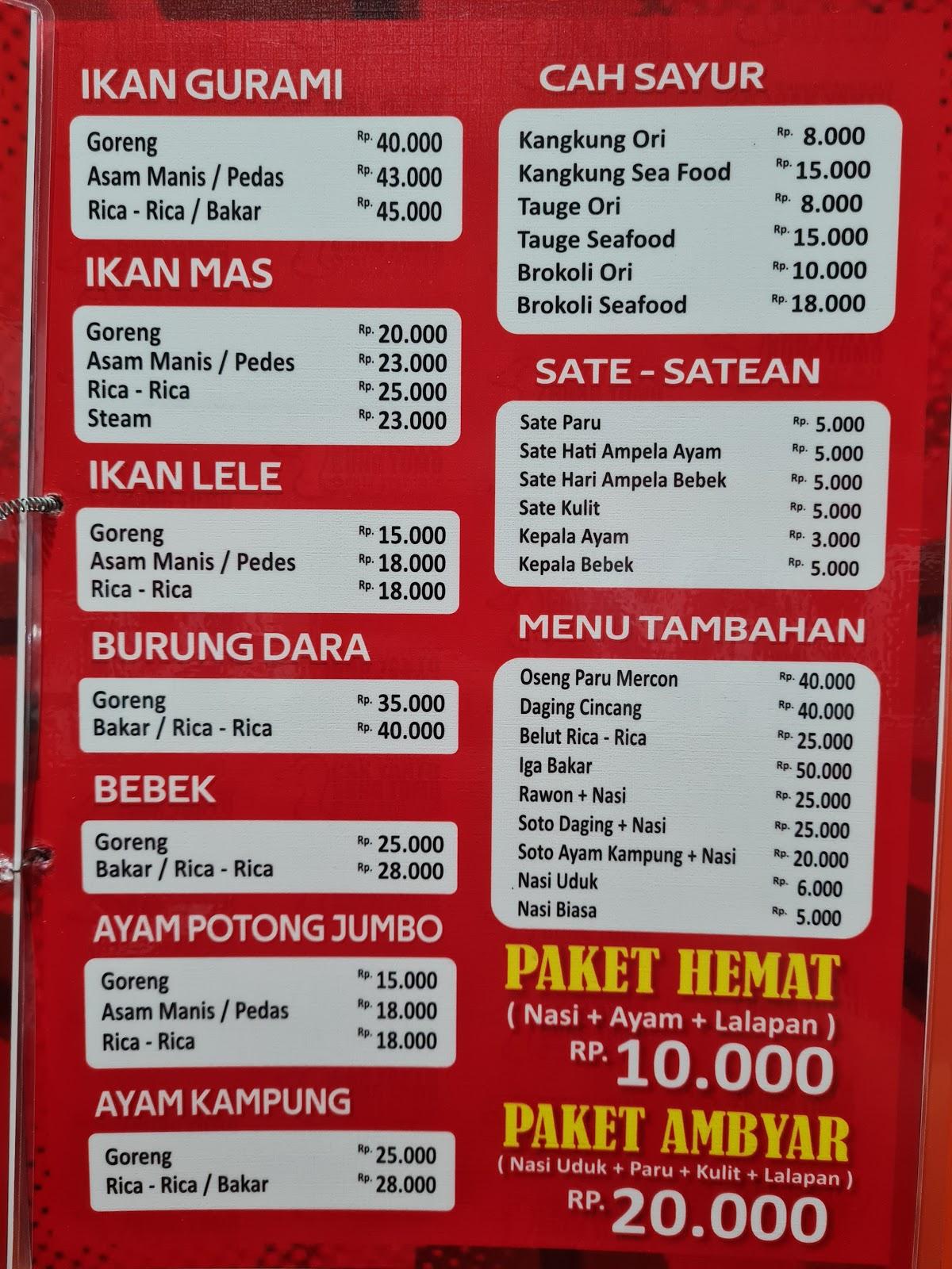 Menu At Warung Sari Laut Aroma 513 Restaurant Samarinda 3132