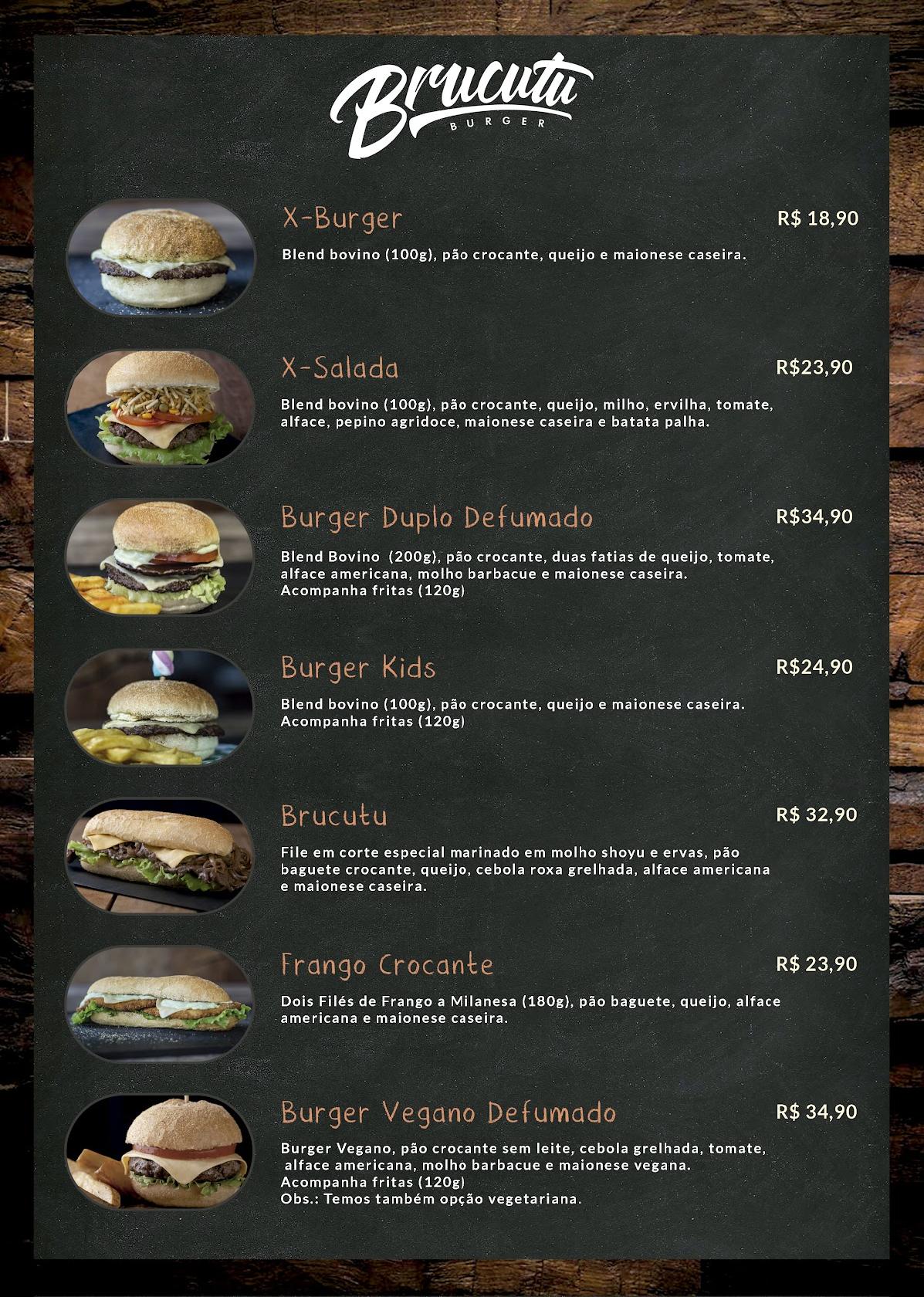 Brucutu Burger cardápio