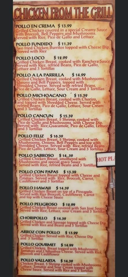 Menu at Dos Primos Mexican Restaurant, Bowling Green, S Business 61