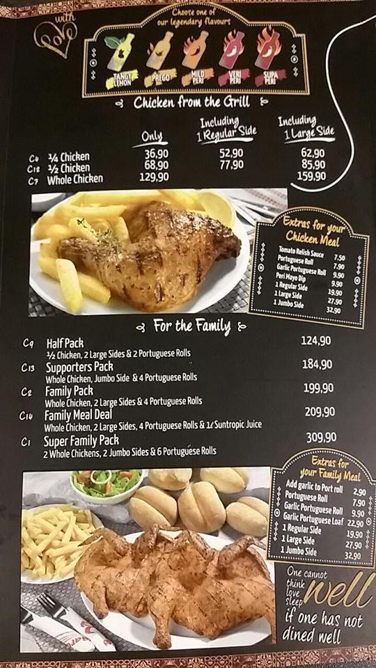 Menu At Barcelos Flame Grilled Chicken Ventersdorp Ventersdorp