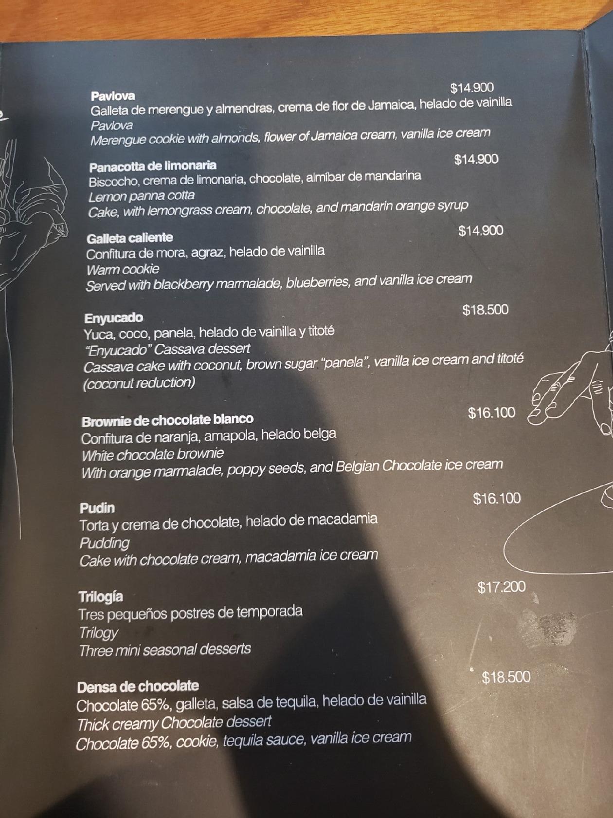 Menu at Restaurante IN SITU, Medellín