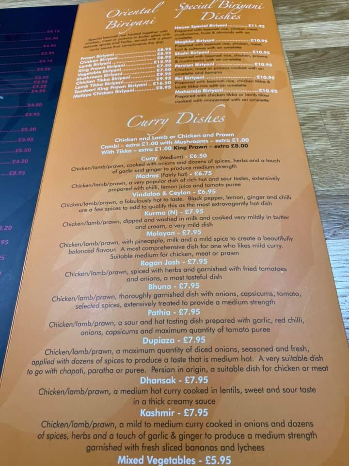 Menu at Tamarind Restaurant & Bar Tredegar, Tredegar