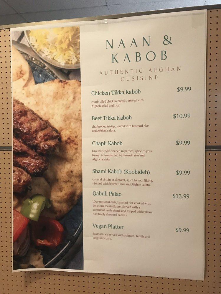 Menu at Naan and Kabob Bazaar restaurant, Antioch