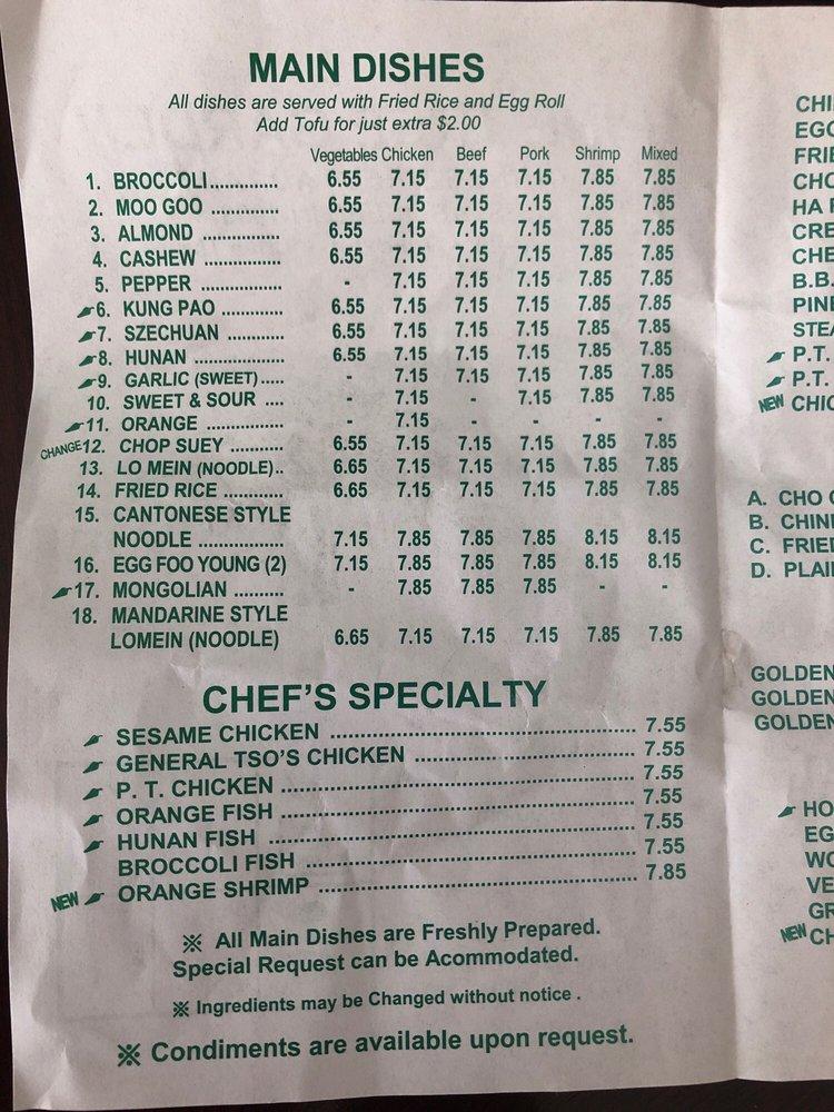 Menu at Pine Tree Garden Chinese restaurant, Mesquite