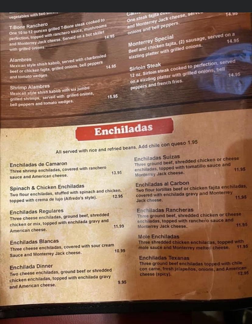 Menu at El Lago Mex Bar & Grill, Houston