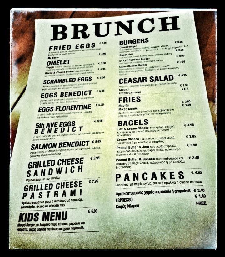 Menu at New York Sandwiches, Athens, Sinopis 3