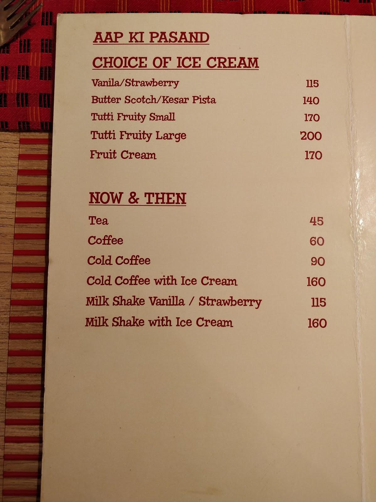The Grand Village Hotel menu