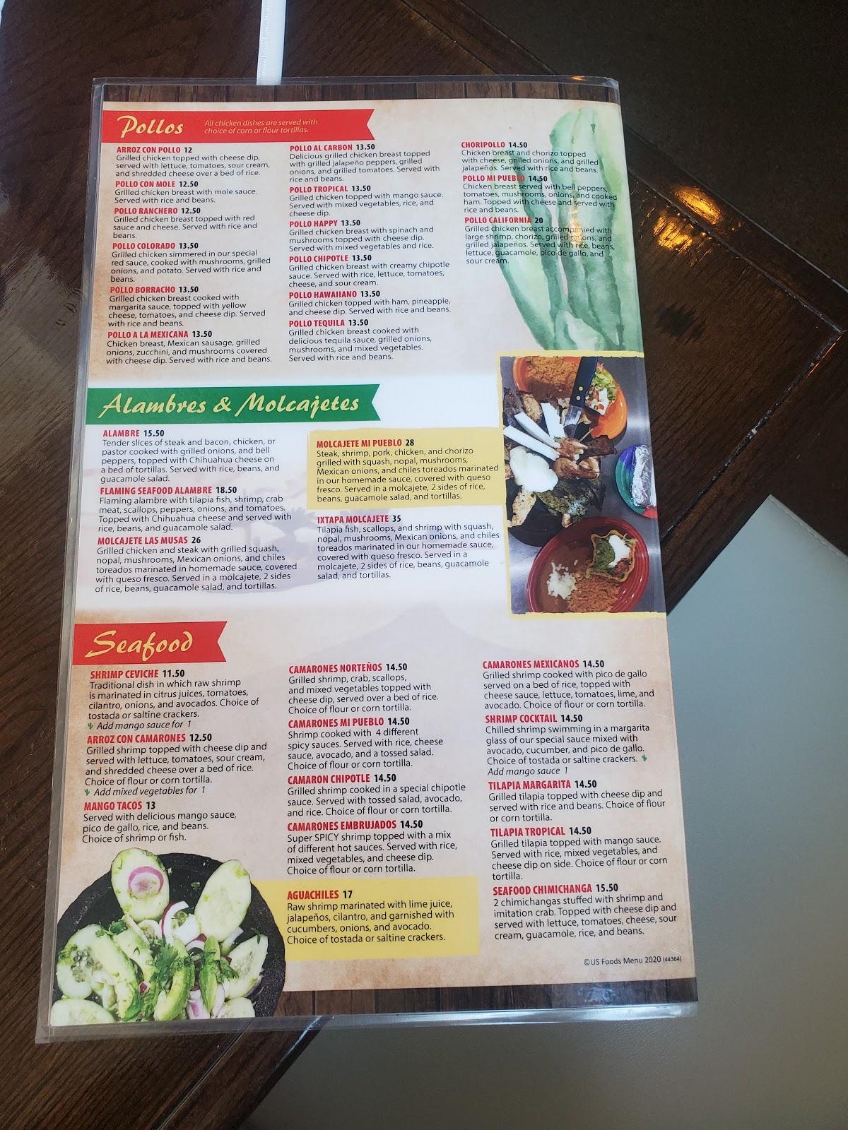 Menu at Mi Pueblo Eden Prairie restaurant, Eden Prairie