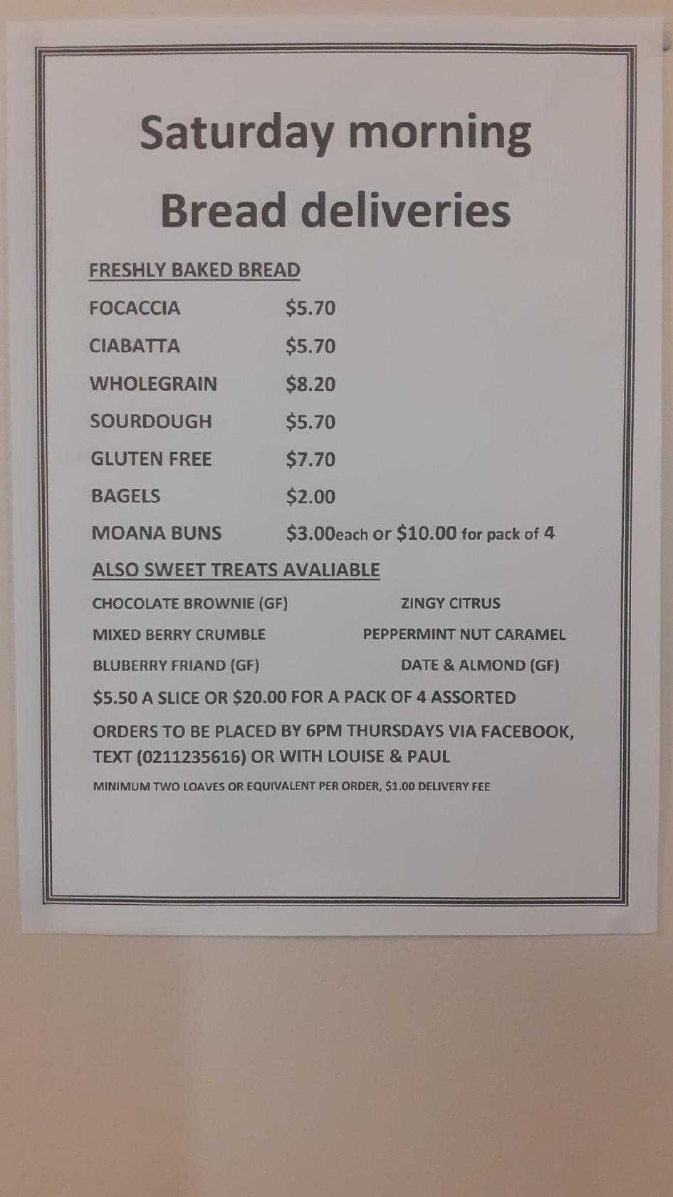 Menu at The Kitchen Table Cafe & Bake, Dunedin
