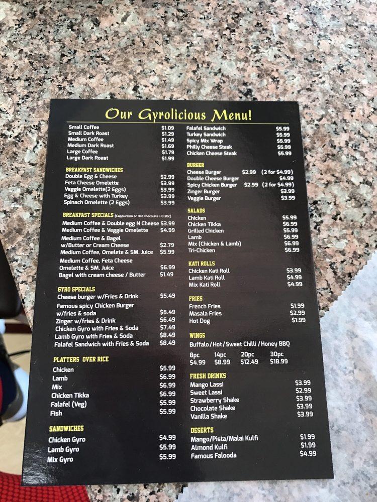Menu at Gyro Spot fast food, Valley Stream