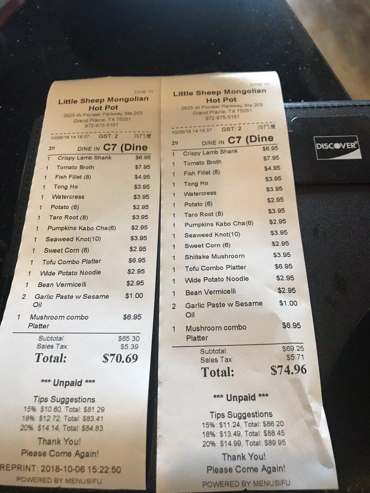 Menu at Happy Lamb Hot Pot, Grand Prairie restaurant, Grand Prairie